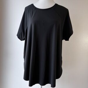 Athleta Ultimate Mesh Tee 2X Black Workouts Yoga Pilates Lifting